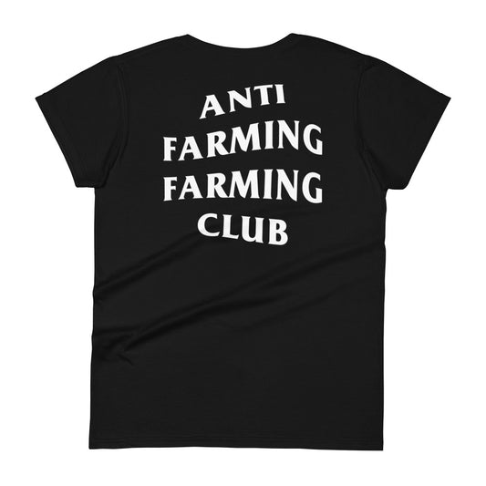 Anti-Farming Farming Club Women's Fitted Tee - Dark